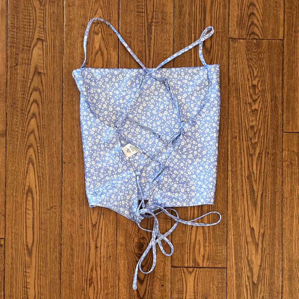 Garage Light Blue Floral Tank Top - Picture 4 of 4